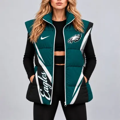 Philadelphia Eagles | Premium NFL Team Pride Oversize Women Puffer Vest NY