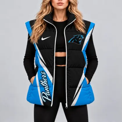 Carolina Panthers | Premium NFL Team Pride Oversize Women Puffer Vest NY
