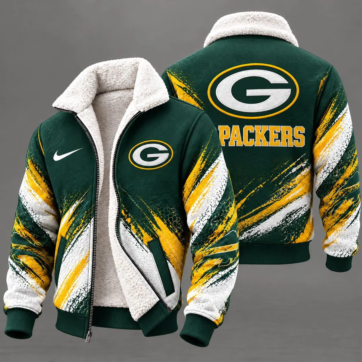 Green Bay Packers | Premium NFL Team Pride Sherpa Lined Fleece Jacket NY