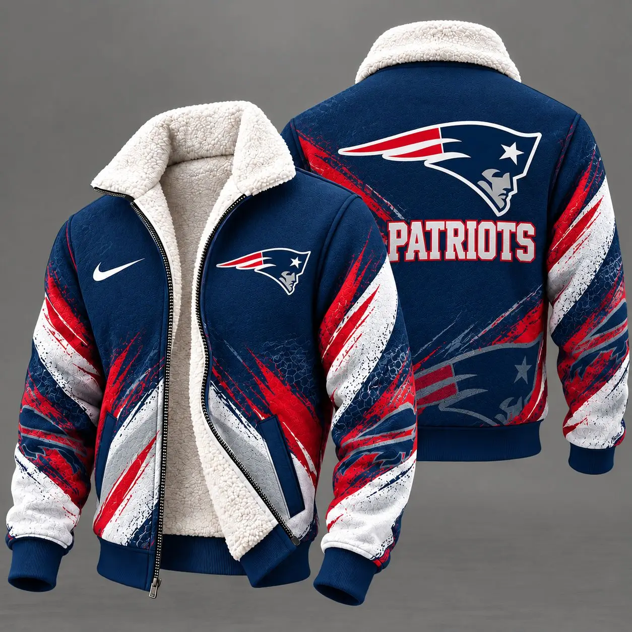 New England Patriots | Premium NFL Team Pride Sherpa Lined Fleece Jacket NY