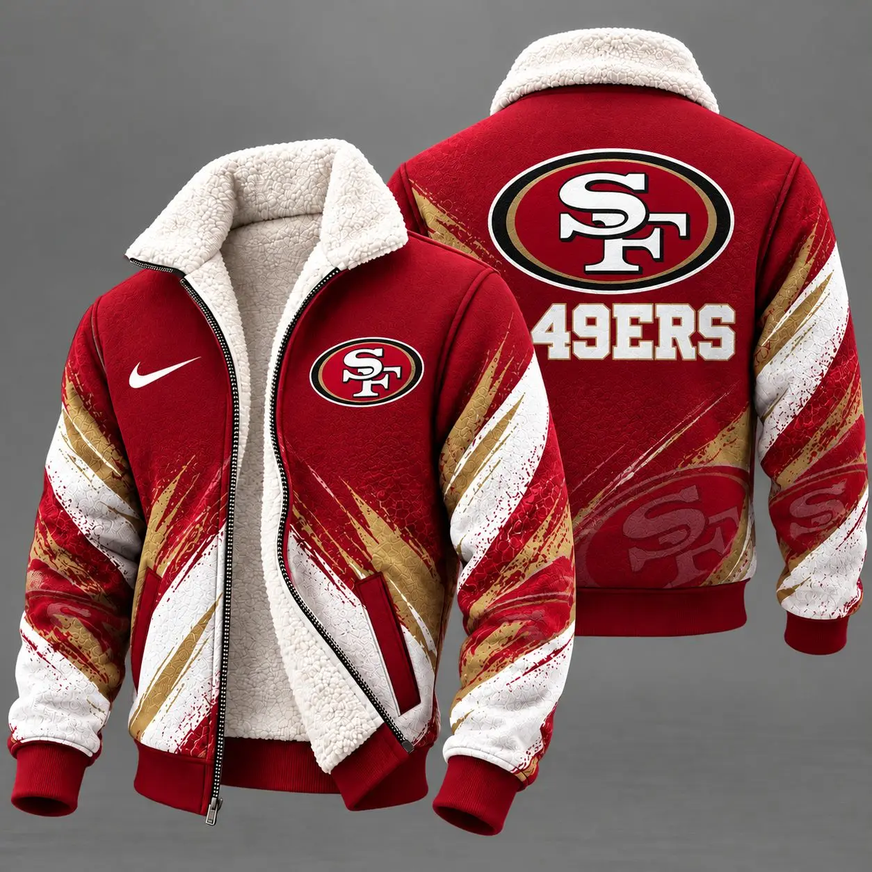 San Francisco 49ers | Premium NFL Team Pride Sherpa Lined Fleece Jacket NY