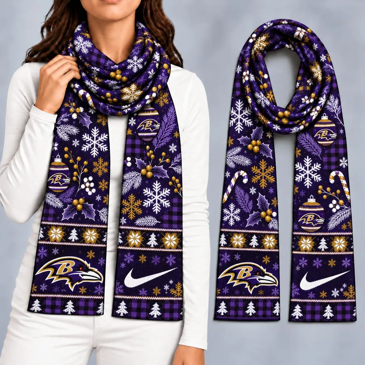 Baltimore Ravens | Premium NFL Christmas GameDay Ready Scarf NY