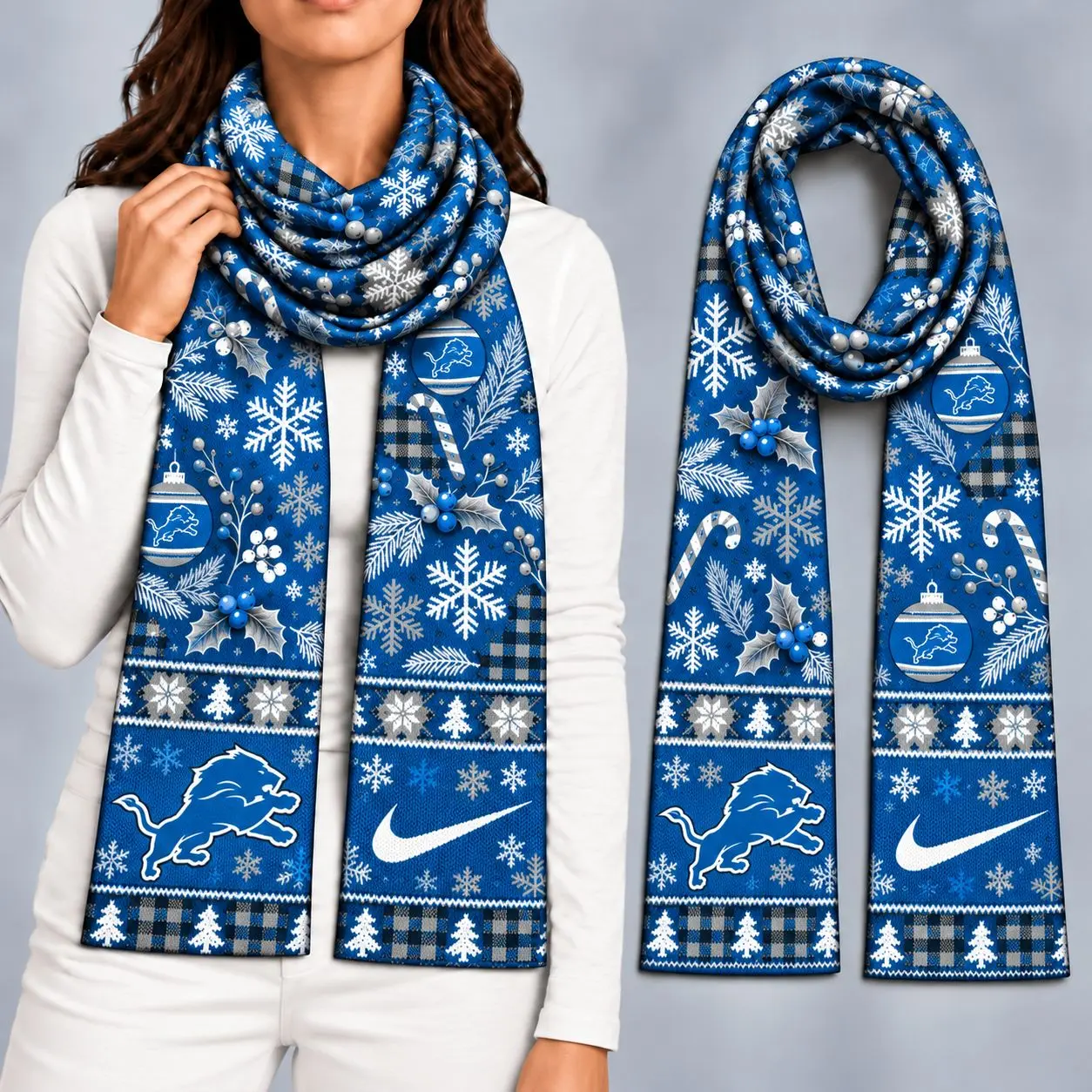 Detroit Lions | Premium NFL Christmas GameDay Ready Scarf NY