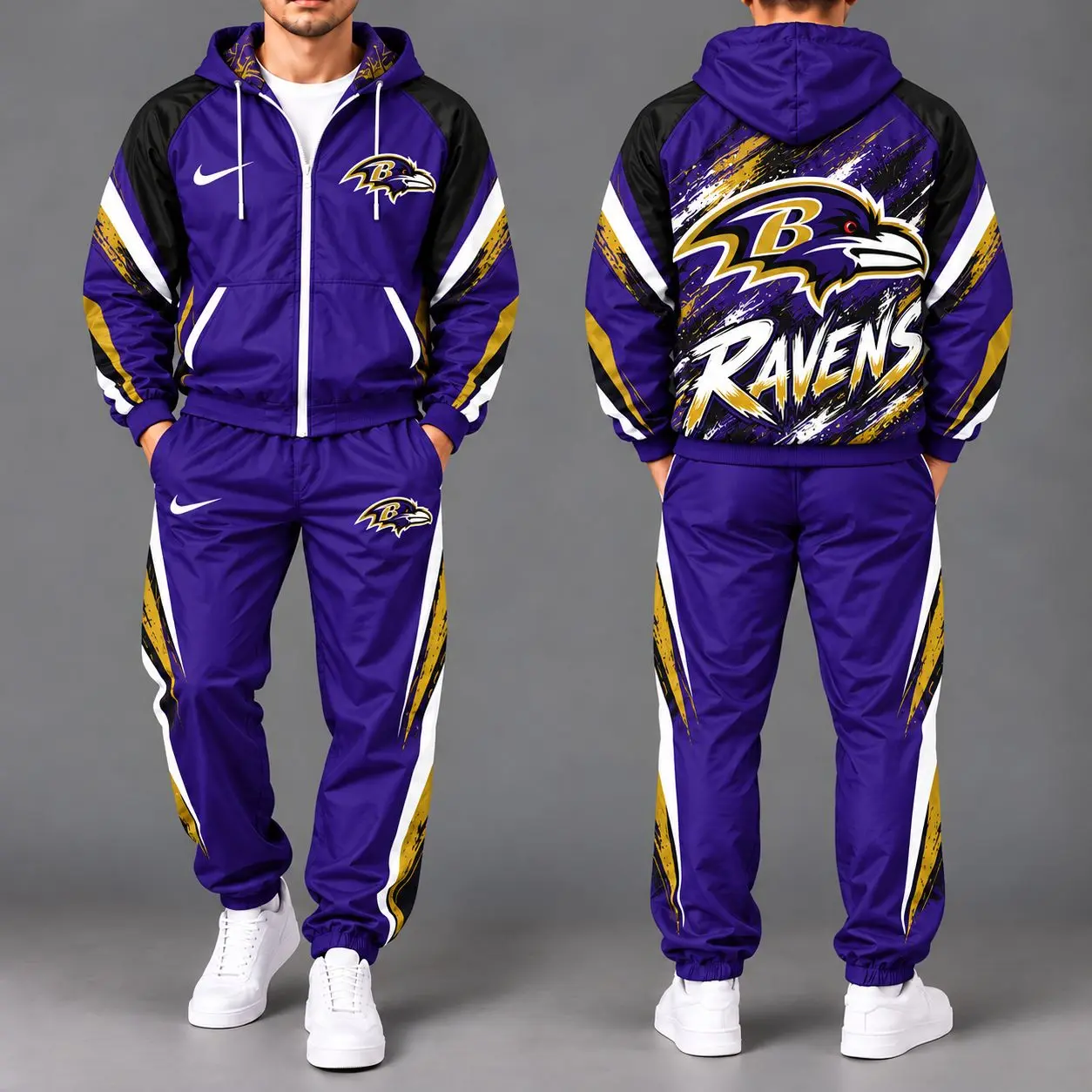 Baltimore Ravens | Premium NFL Team Pride Waterproof Polyester Jacket And Joggers Set NY