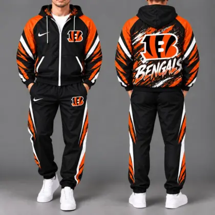 Cincinnati Bengals | Premium NFL Team Pride Waterproof Polyester Jacket And Joggers Set NY