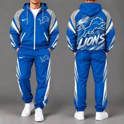 Detroit Lions | Premium NFL Team Pride Waterproof Polyester Jacket And Joggers Set NY