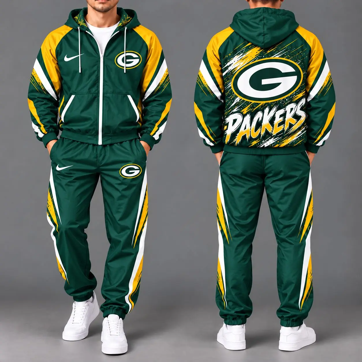 Green Bay Packers | Premium NFL Team Pride Waterproof Polyester Jacket And Joggers Set NY