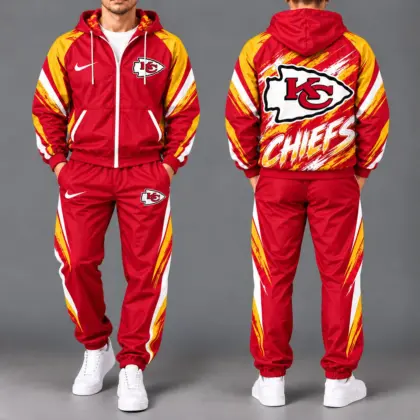 Kansas City Chiefs | Premium NFL Team Pride Waterproof Polyester Jacket And Joggers Set NY