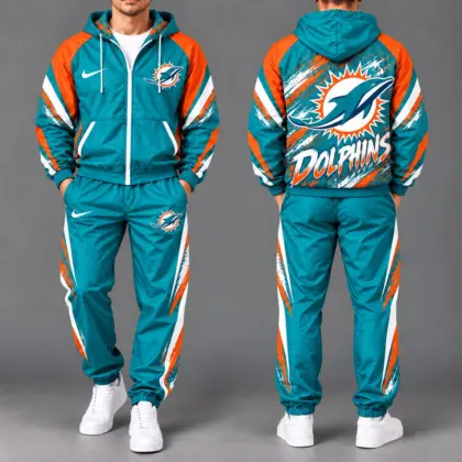 Miami Dolphins | Premium NFL Team Pride Waterproof Polyester Jacket And Joggers Set NY