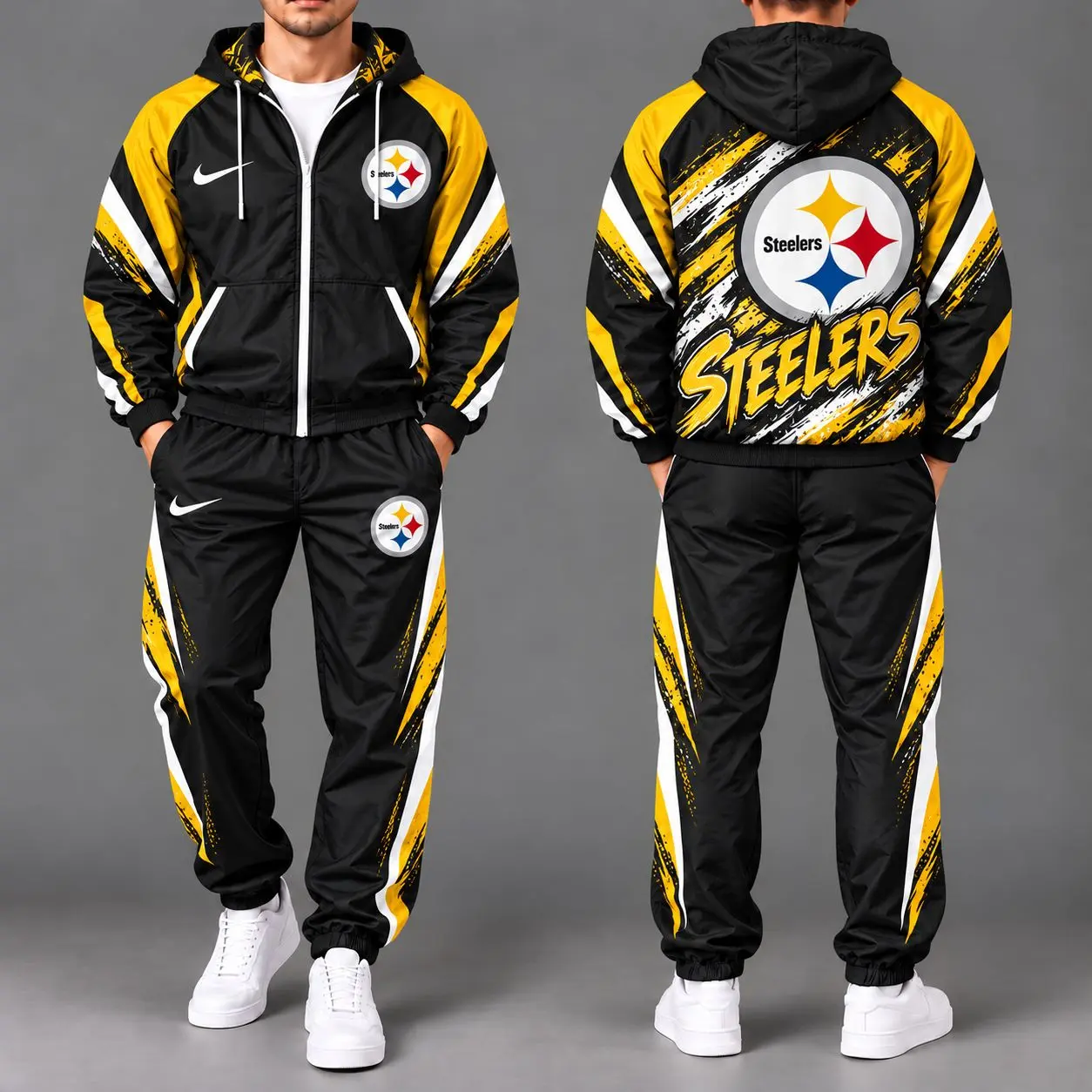 Pittsburgh Steelers | Premium NFL Team Pride Waterproof Polyester Jacket And Joggers Set NY