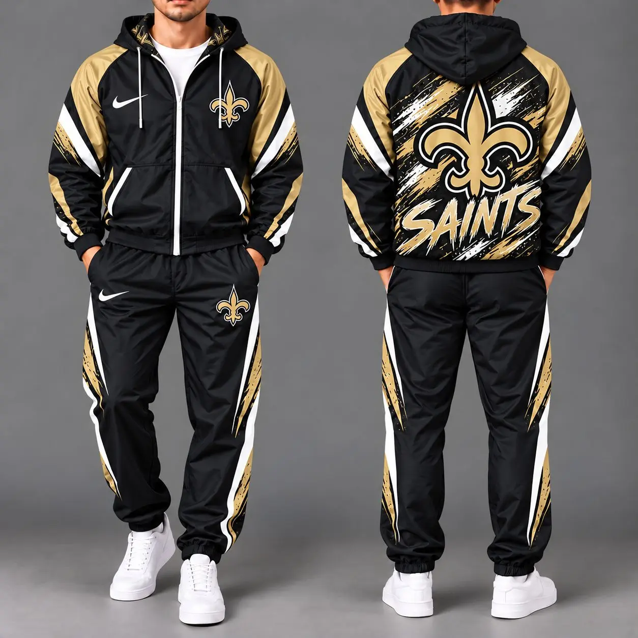 New Orleans Saints | Premium NFL Team Pride Waterproof Polyester Jacket And Joggers Set NY
