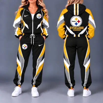Pittsburgh Steelers | Premium NFL Team Pride Waterproof Polyester Jacket And Jogger Pants Tracksuit Set NY