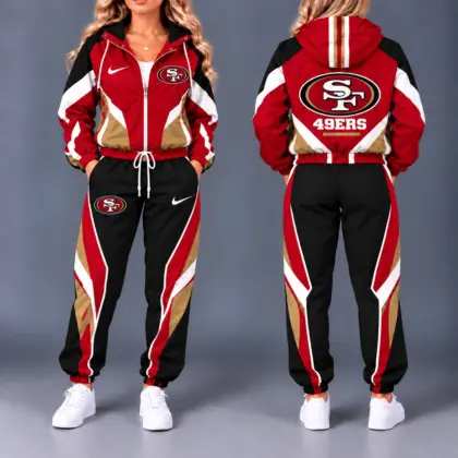 San Francisco 49ers | Premium NFL Team Pride Waterproof Polyester Jacket And Jogger Pants Tracksuit Set NY