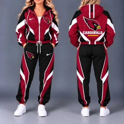 Arizona Cardinals | Premium NFL Team Pride Waterproof Polyester Jacket And Jogger Pants Tracksuit Set NY