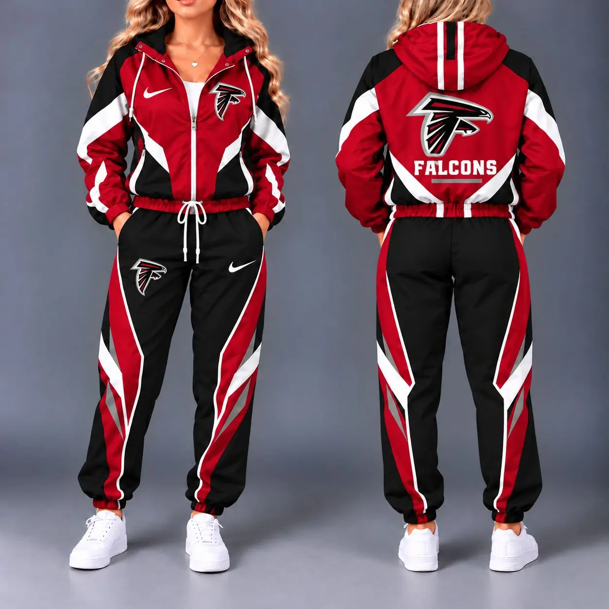 Atlanta Falcons | Premium NFL Team Pride Waterproof Polyester Jacket And Jogger Pants Tracksuit Set NY