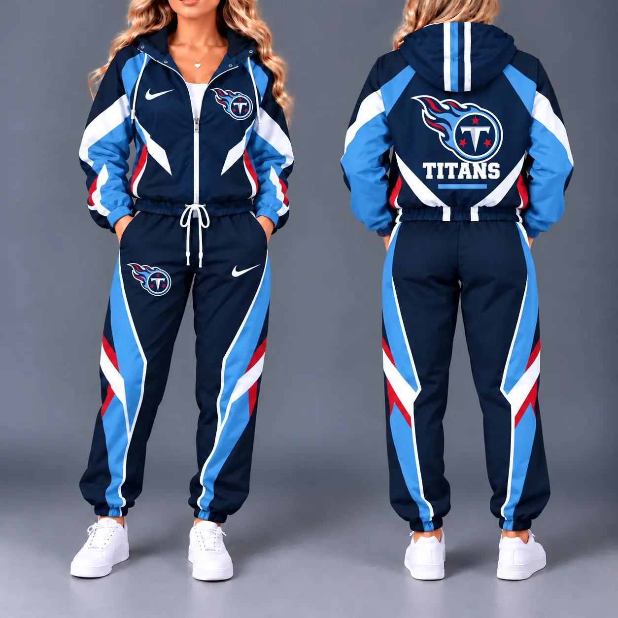 Tennessee Titans | Premium NFL Team Pride Waterproof Polyester Jacket And Jogger Pants Tracksuit Set NY