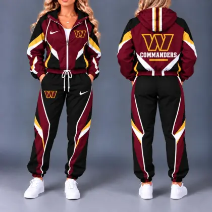 Washington Commanders | Premium NFL Team Pride Waterproof Polyester Jacket And Jogger Pants Tracksuit Set NY