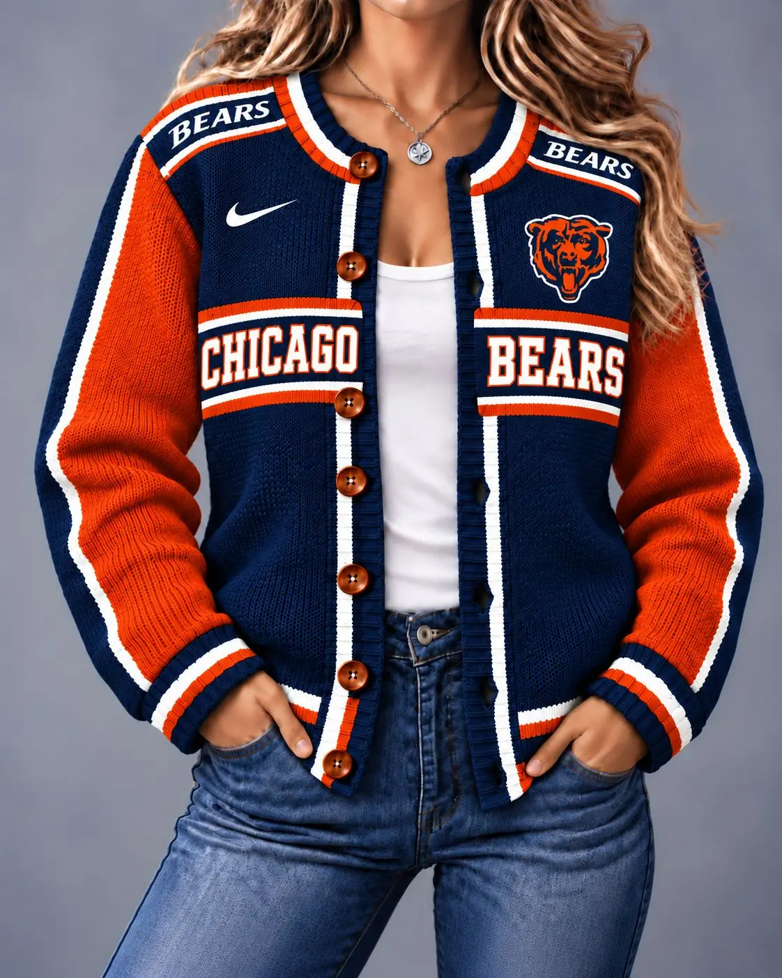 Chicago Bears | Premium NFL Vintage Varsity Cardigan NY
