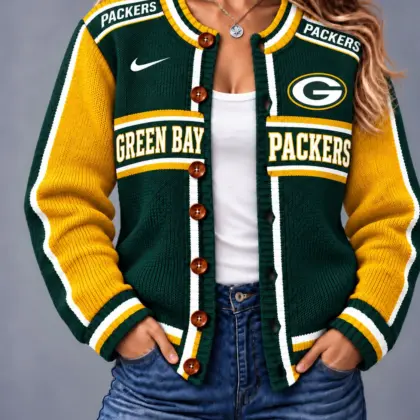 Green Bay Packers | Premium NFL Vintage Varsity Cardigan NY