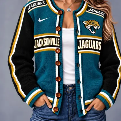 Jacksonville Jaguars | Premium NFL Vintage Varsity Cardigan NY