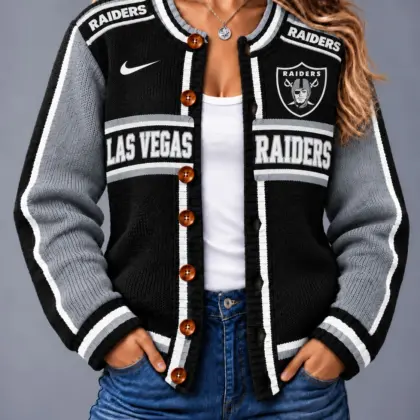Las Vegas Raiders | Premium NFL Vintage Varsity Cardigan NY