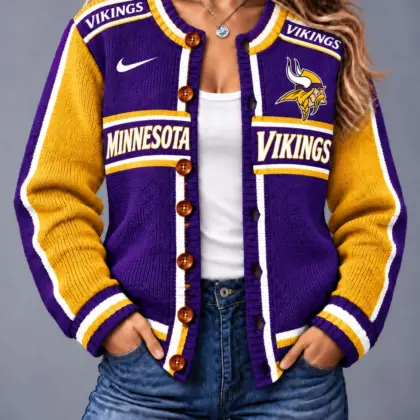 Minnesota Vikings | Premium NFL Vintage Varsity Cardigan NY