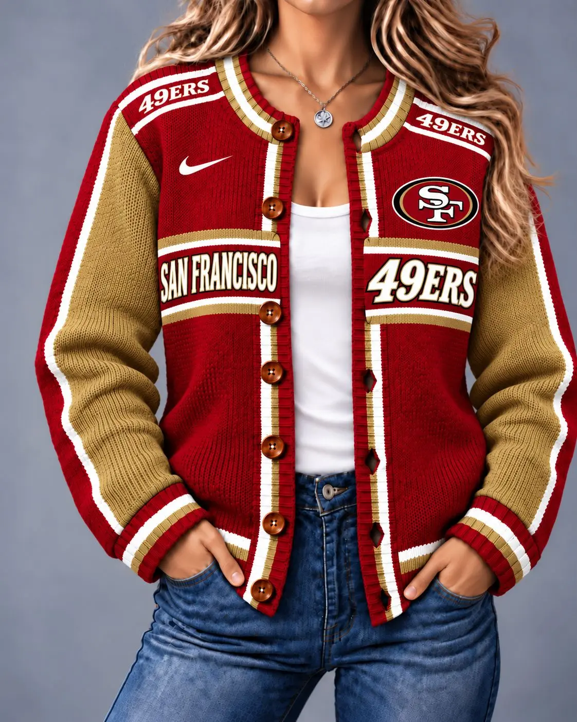 San Francisco 49ers | Premium NFL Vintage Varsity Cardigan NY