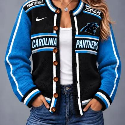 Carolina Panthers | Premium NFL Vintage Varsity Cardigan NY