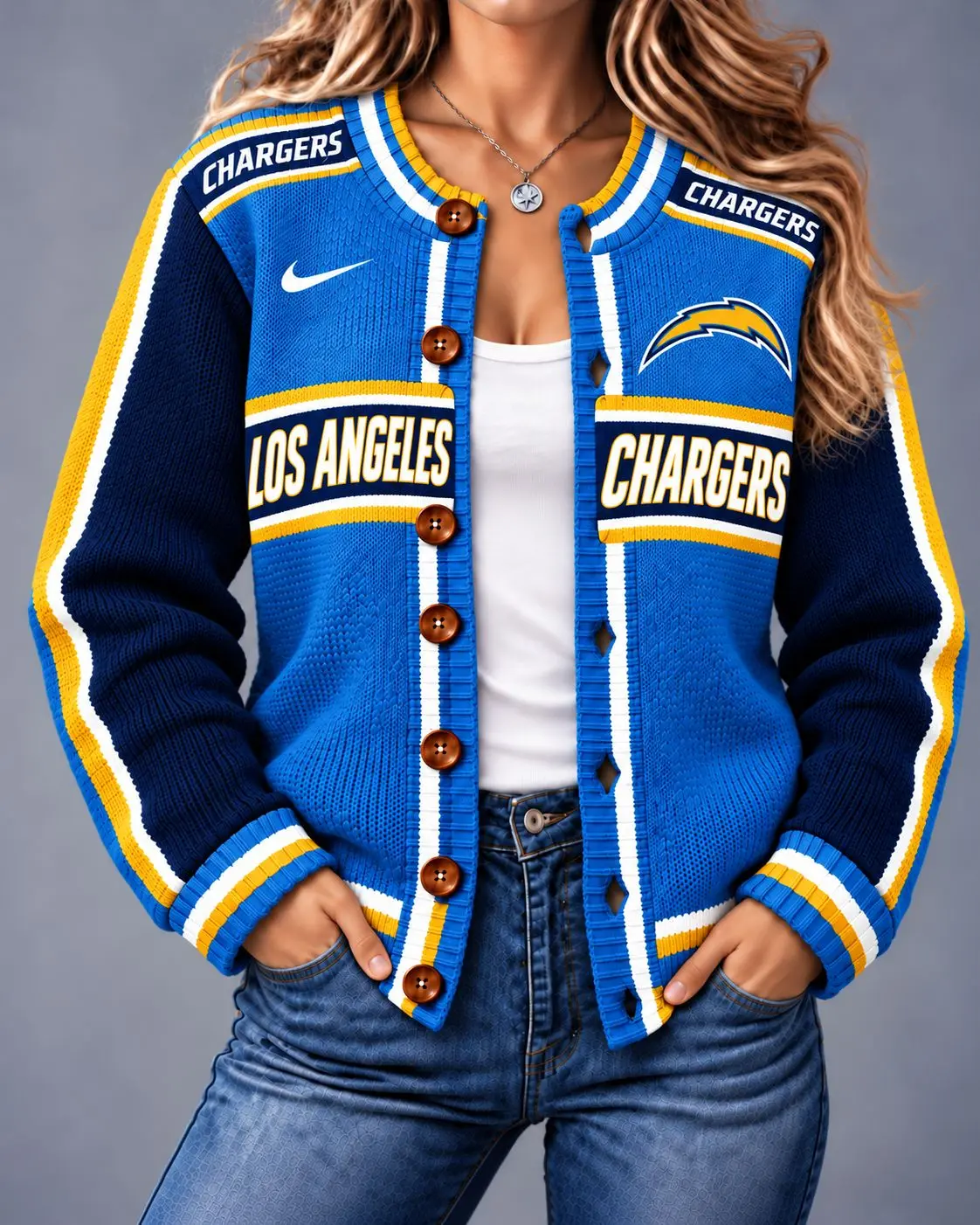 Los Angeles Chargers | Premium NFL Vintage Varsity Cardigan NY