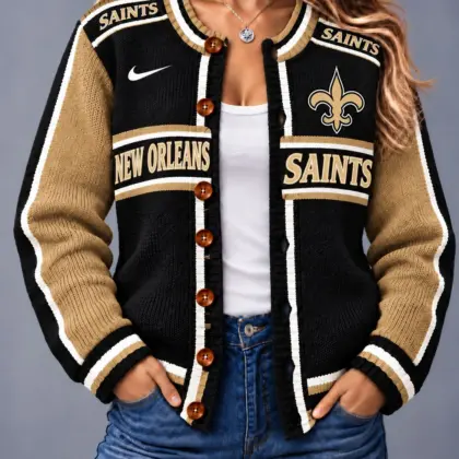 New Orleans Saints | Premium NFL Vintage Varsity Cardigan NY
