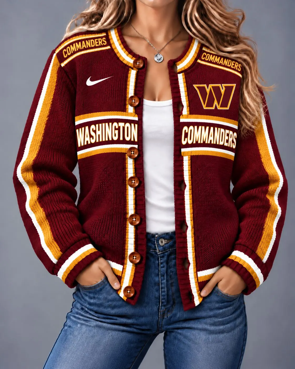 Washington Commanders | Premium NFL Vintage Varsity Cardigan NY