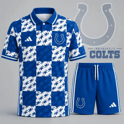 Indianapolis Colts | Premium NFL Elite Game Day Polo Shirt & Shorts Set NDN