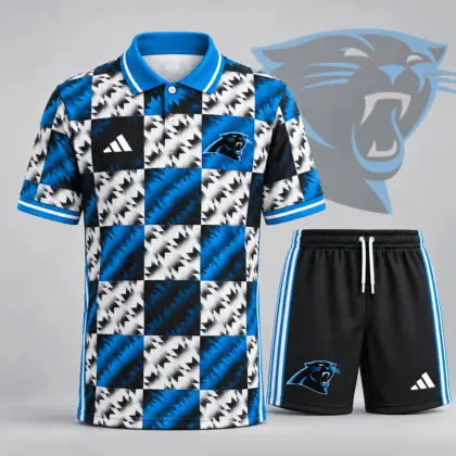 Carolina Panthers | Premium NFL Elite Game Day Polo Shirt & Shorts Set NDN