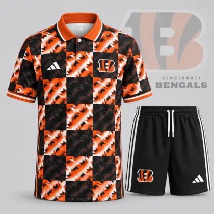 Cincinnati Bengals | Premium NFL Elite Game Day Polo Shirt & Shorts Set NDN