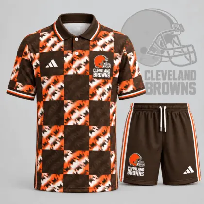 Cleveland Browns | Premium NFL Elite Game Day Polo Shirt & Shorts Set NDN