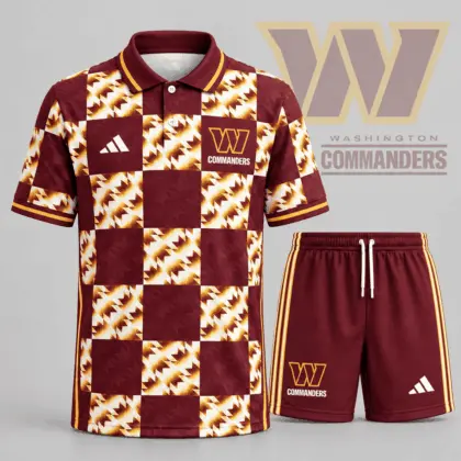 Washington Commanders | Premium NFL Elite Game Day Polo Shirt & Shorts Set NDN