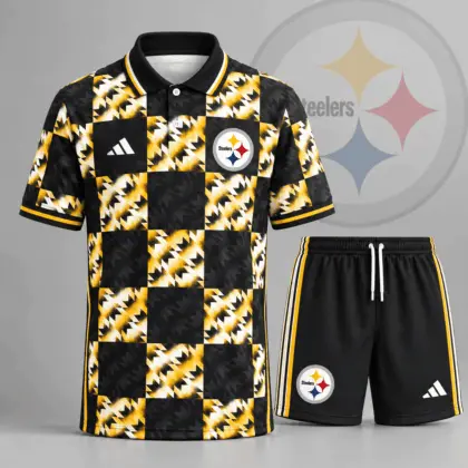 Pittsburgh Steelers | Premium NFL Elite Game Day Polo Shirt & Shorts Set NDN