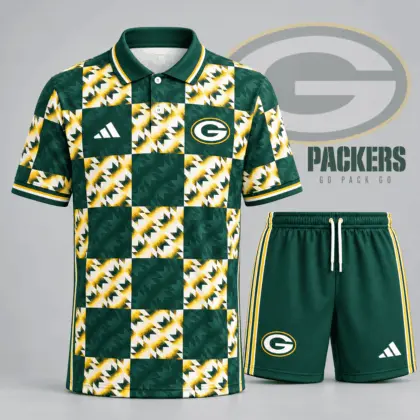 Green Bay Packers | Premium NFL Elite Game Day Polo Shirt & Shorts Set NDN
