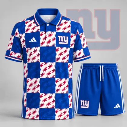 New York Giants | Premium NFL Elite Game Day Polo Shirt & Shorts Set NDN